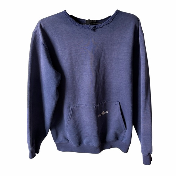 Carhartt Other - Mens Carhartt Navy Blue Distressed Sweatshirt with Gold Logo Men’s Size L